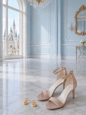 Nine West High Heel Sandals Blush Pink Nude Patent new